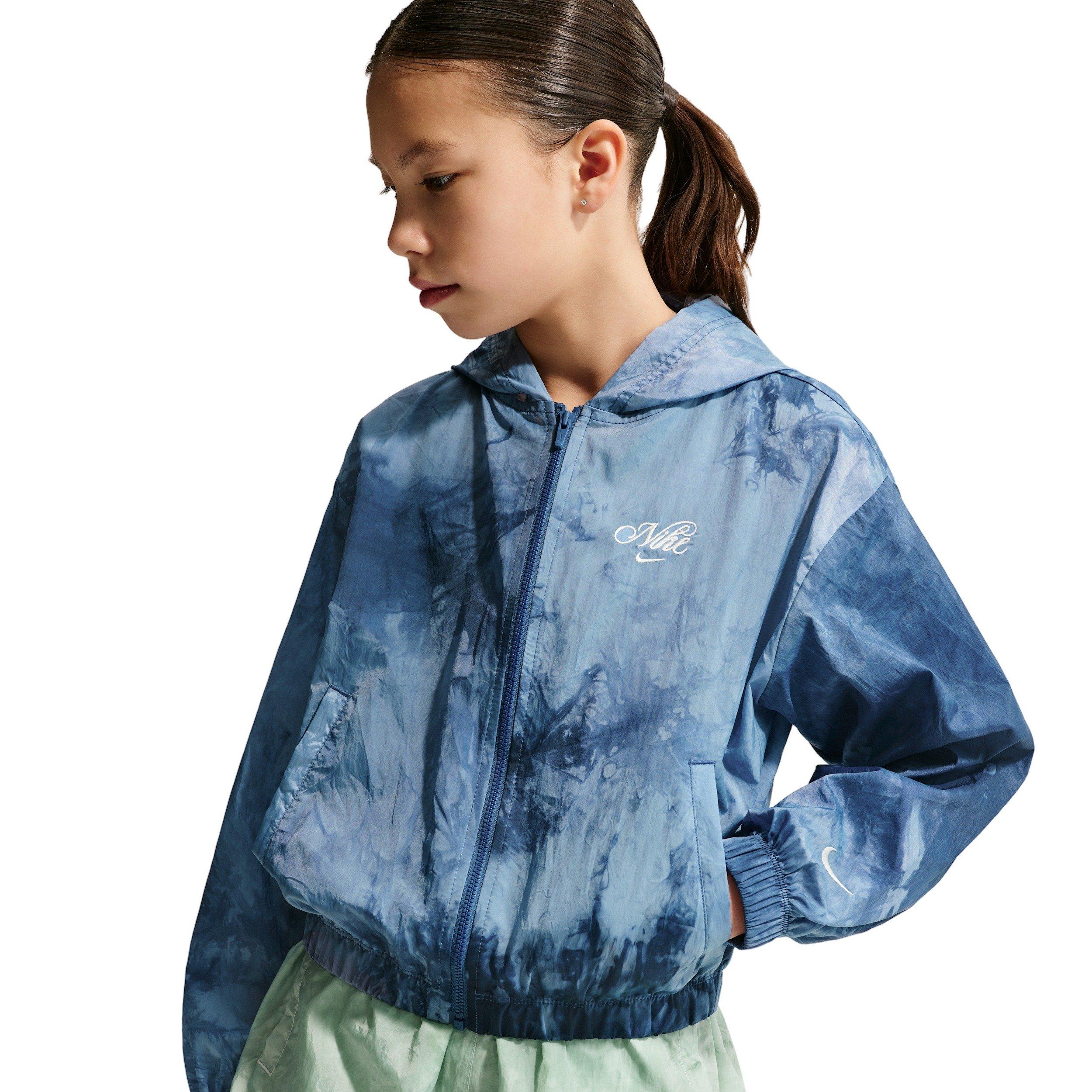 Nike Big Girls' Sportswear Club Woven Track Jacket - Blue - BLUE